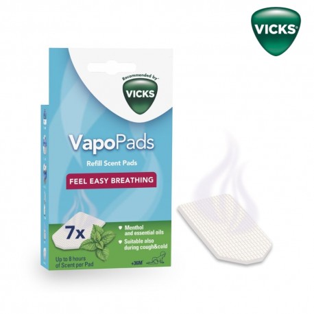Aromatiniai lapeliai VICKS VapoPads mentolio kvapo (7vnt.)