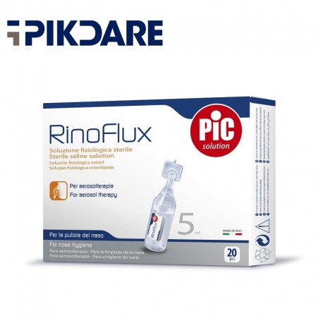 Fiziologinis tirpalas inhaliacijoms ir nosiai RinoFlux 0,9% (N20, 5 ml, sterilus)