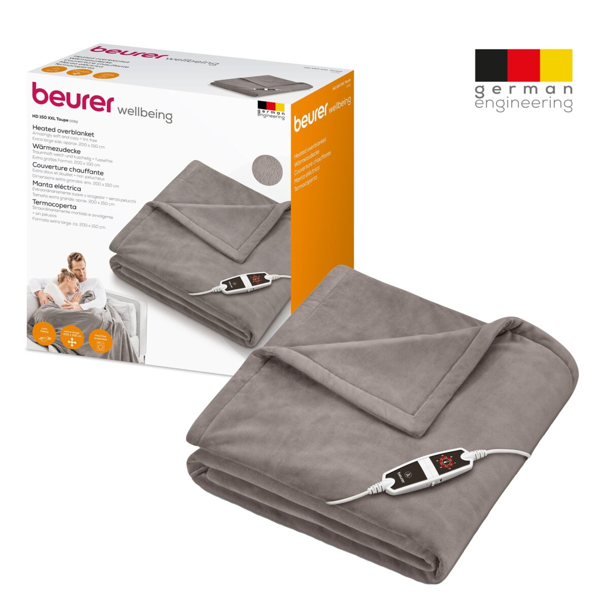 Šildanti antklodė Beurer HD150 Taupe Cosy XXL-8