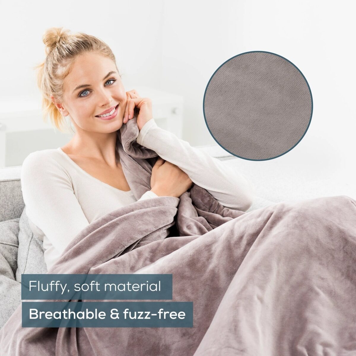 Šildanti antklodė Beurer HD150 Taupe Cosy XXL-3