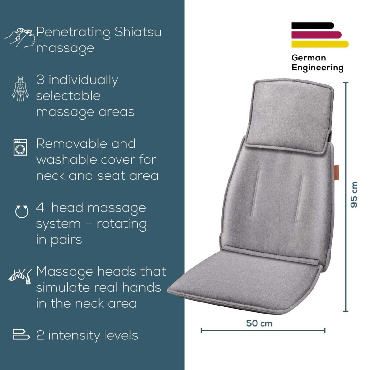 Masažinė sėdynė Beurer MG330 Grey-6