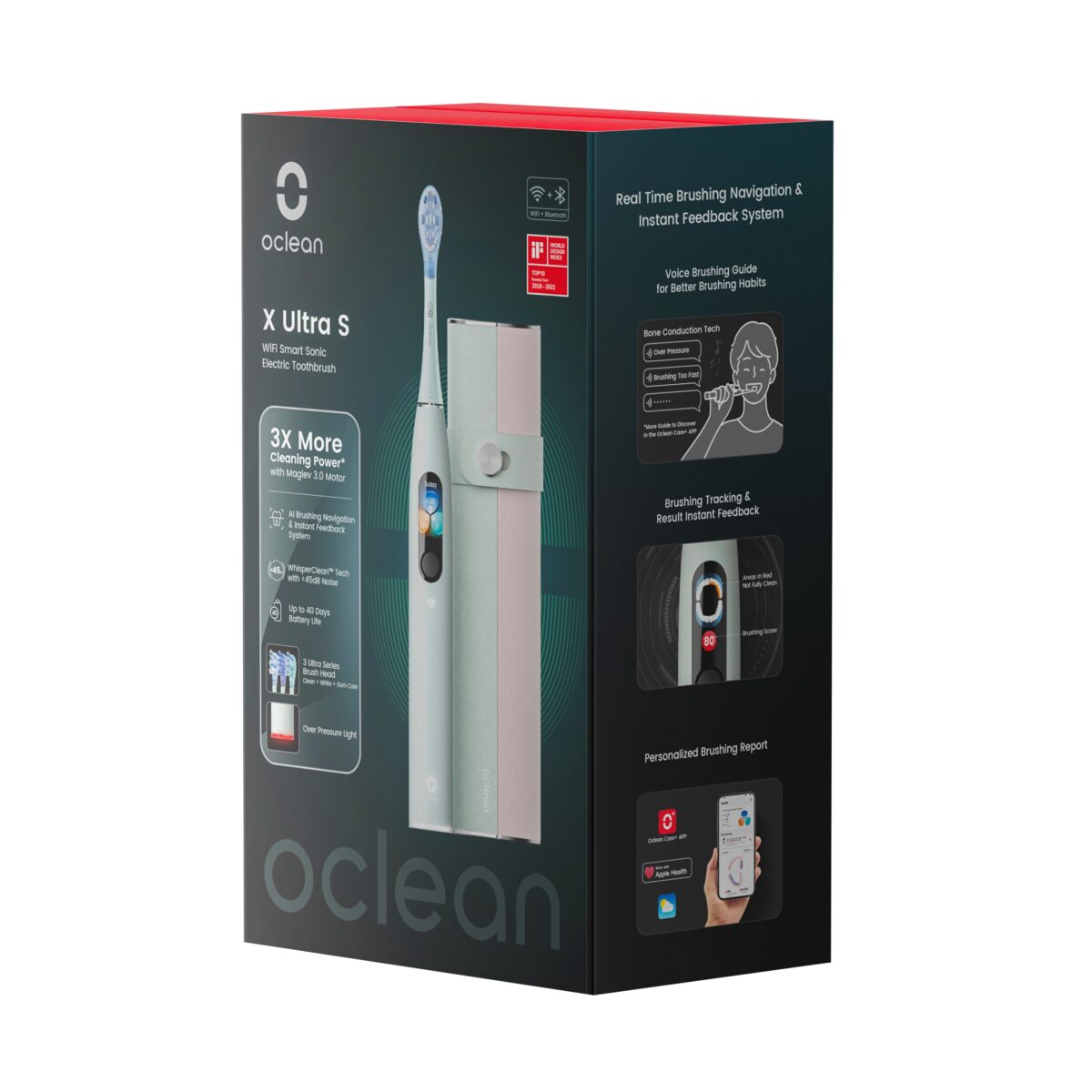 Elektrinis dantų šepetėlis Oclean Electric Toothbrush X Ultra S (žalia)-3