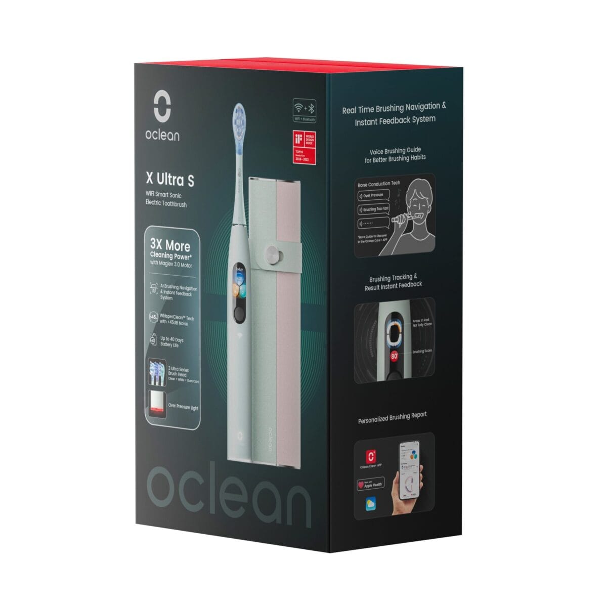 Elektrinis dantų šepetėlis Oclean Electric Toothbrush X Ultra S (žalia)-3