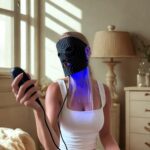 LED ir artimosios infraraudonųjų spindulių šviesos LED veido kaukė Lunni (juoda)-2