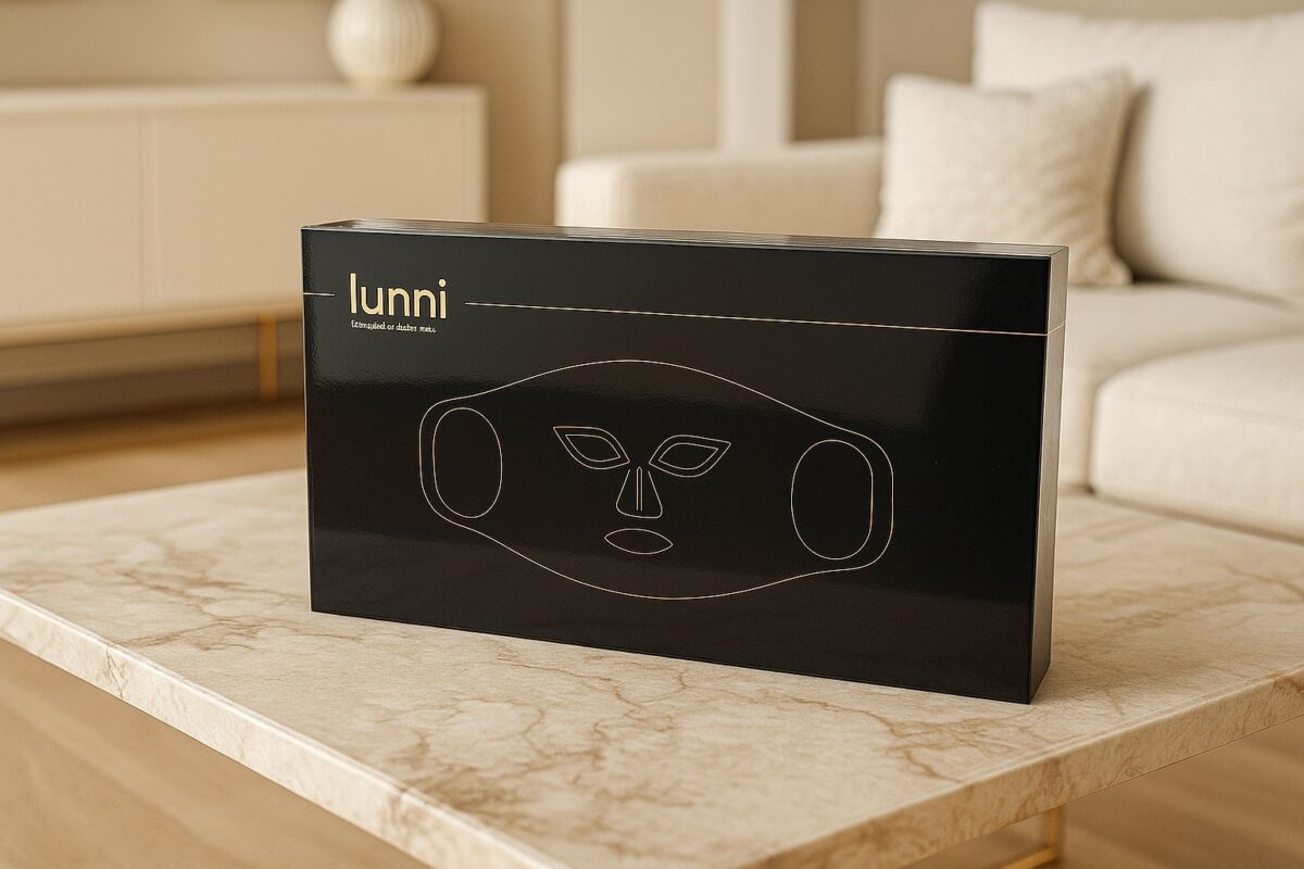 LED ir artimosios infraraudonųjų spindulių šviesos LED veido kaukė Lunni (juoda)-9