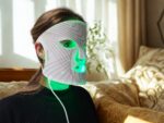 LED ir artimosios infraraudonųjų spindulių šviesos LED veido kaukė Lunni (balta)-2