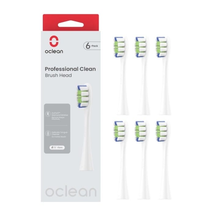 Pakaitinės galvutės Oclean šepetėliams Clean (6vnt.) (baltos)