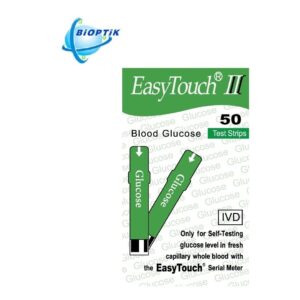 Gliukozės kiekio tyrimo juostelės BIOPTIK EasyTouch® II (50 vnt)