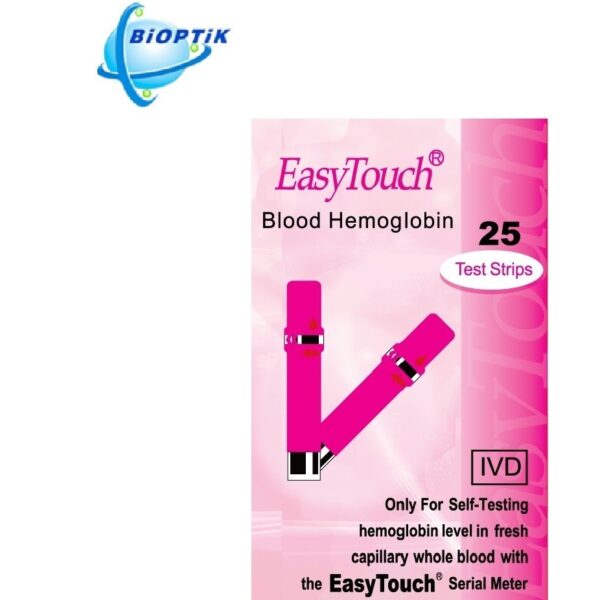 Hemoglobino kiekio tyrimo juostelės BIOPTIK EasyTouch® (25 vnt)