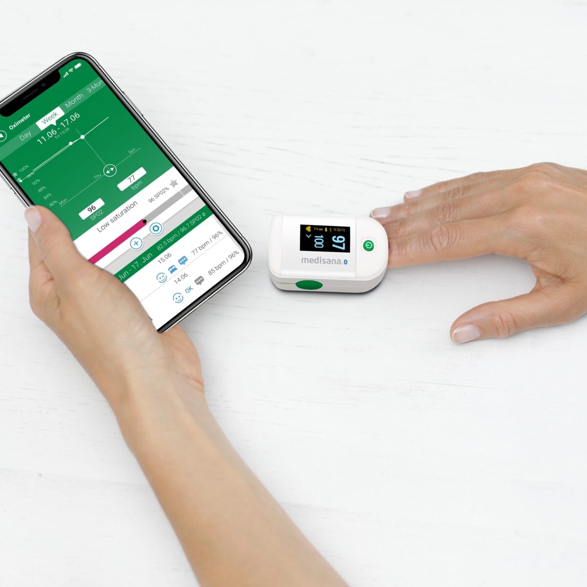 Pulsoksimetras Medisana PM 100 Connect-2