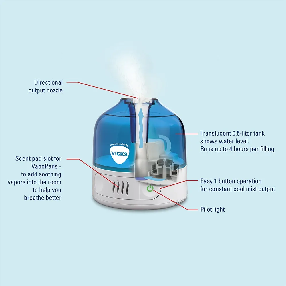 Oro drėkintuvas VICKS VUL505 Ultrasonic CoolMist-2