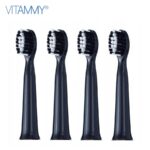 Antgaliai dantų šepetėliui VITAMMY Harmony (juodos sp.) (4 vnt.)
