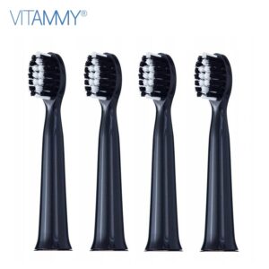 Antgaliai dantų šepetėliui VITAMMY Harmony (juodos sp.) (4 vnt.)