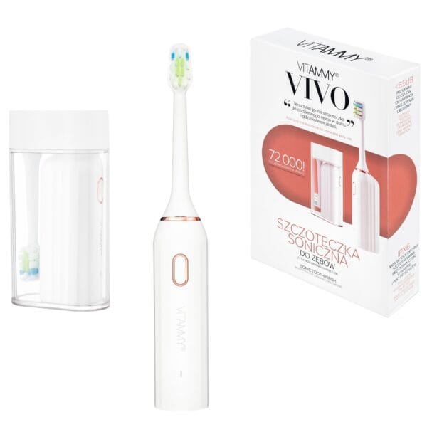 Elektrinis dantų šepetėlis VITAMMY VIVO su dėklu (balta)