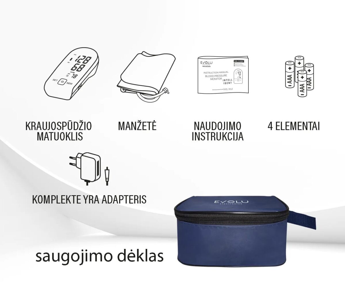 Žastinis kraujospūdžio matuoklis EVOLU Intelligent-7