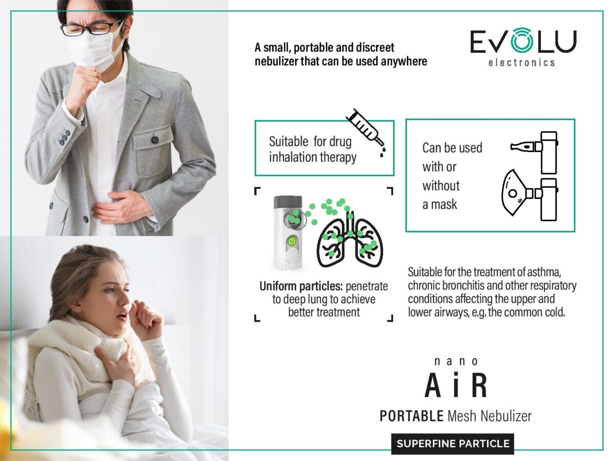 Nešiojamas tinklelinis inhaliatorius EVOLU NANO AIR-3