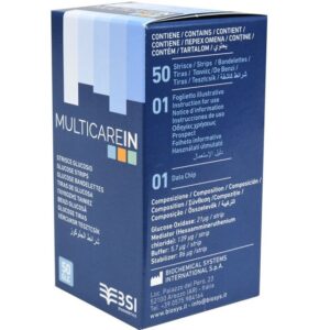 Gliukozės kiekio kraujyje tyrimo juostelės multiCare-in N50 (50 vnt)