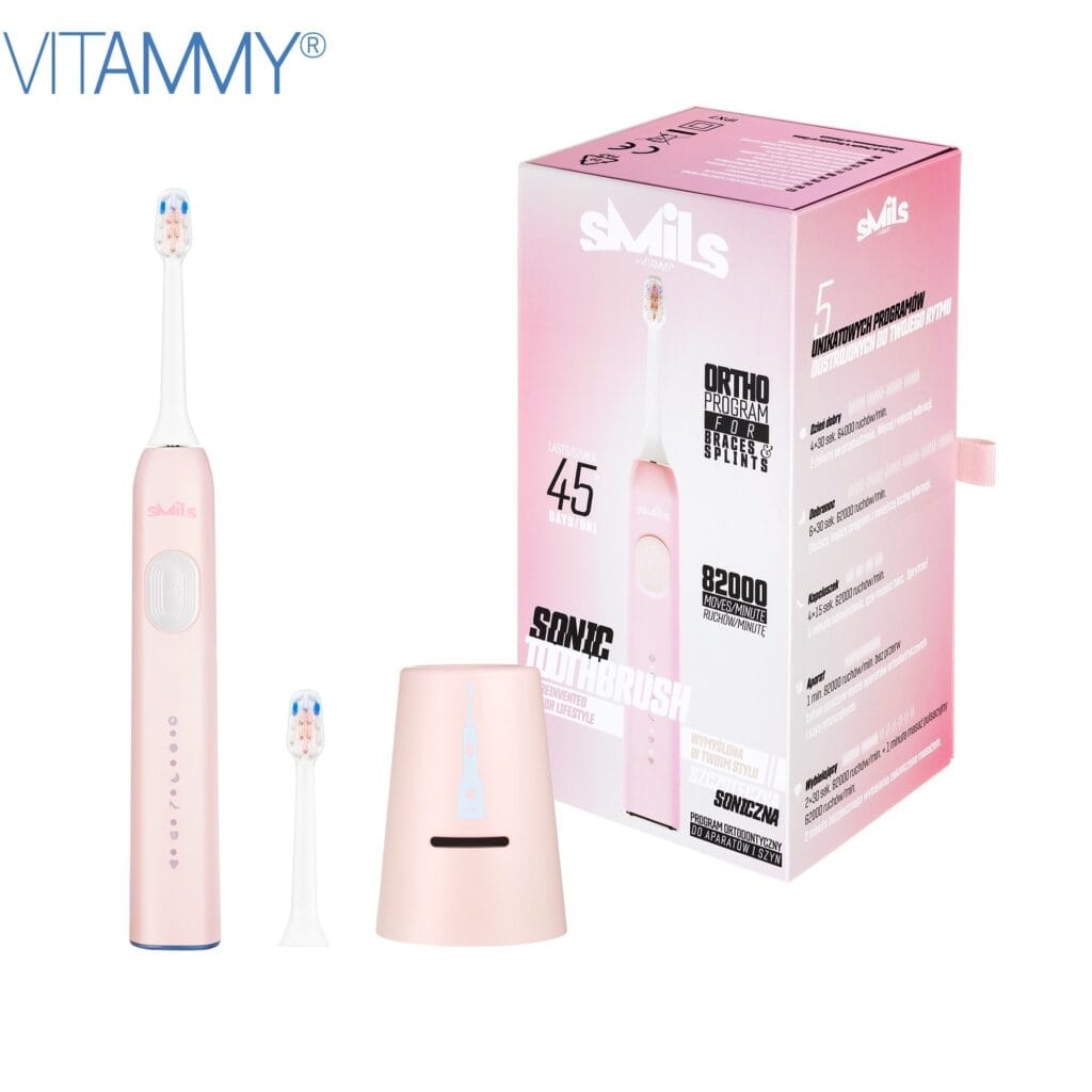 Elektrinis dantų šepetėlis Vitammy SMILS (rožinė)