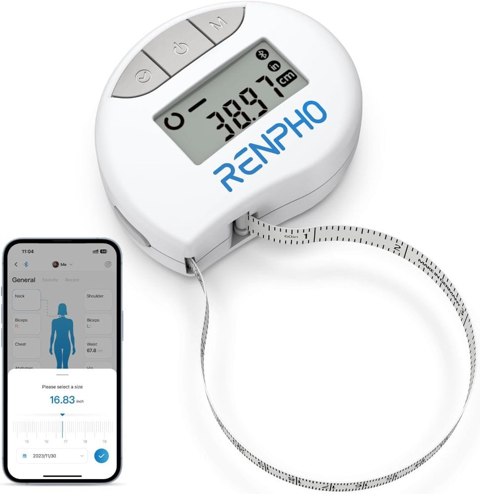 4897122201561_1 Išmanioji skaitmeninė kūno matavimo juosta su Bluetooth RENPHO Smart Tape Measure - Image 1