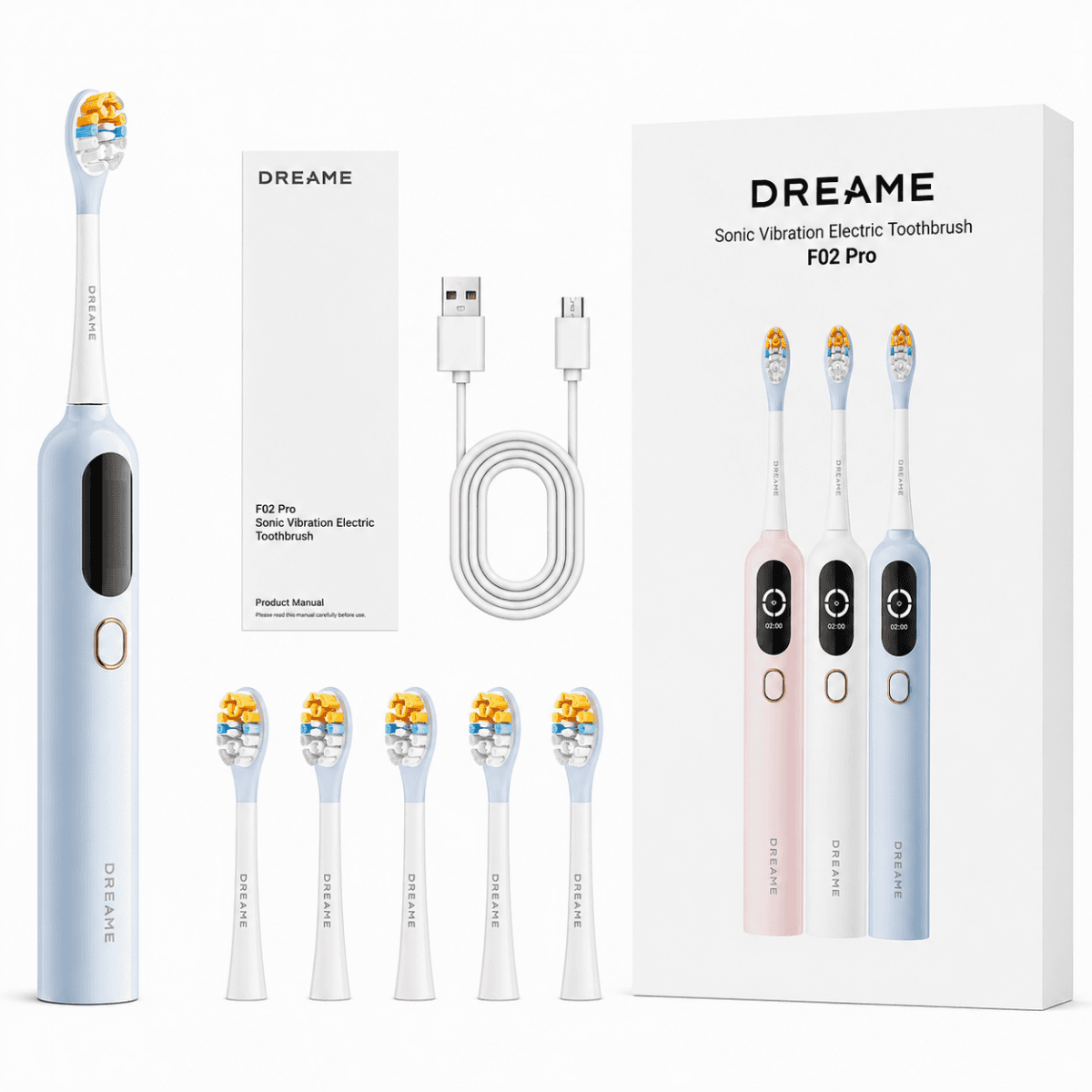 Elektrinis dantų šepetėlis Dreame Sonic F02 Pro (Mėlynas) - Image 9