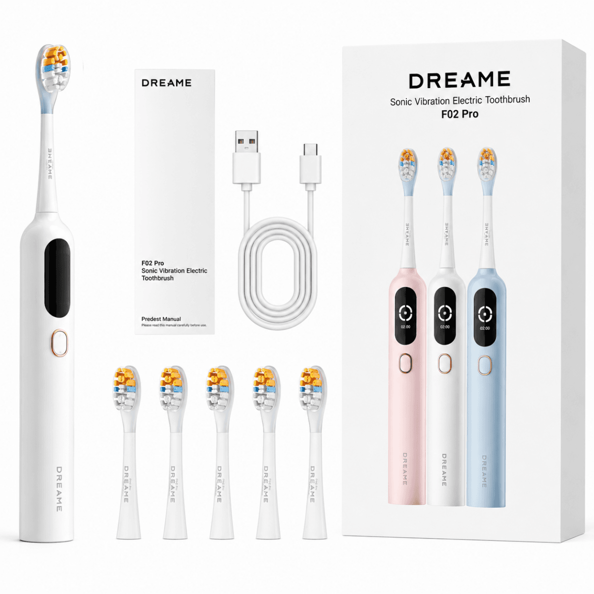 Elektrinis dantų šepetėlis Dreame Sonic F02 Pro (Baltas) - Image 11