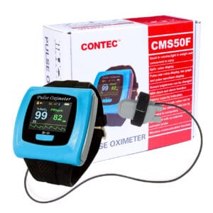 CONTEC CMS50F – riešo pulso oksimetras, spalvotas ekranas, duomenų įrašymas