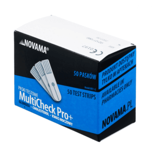 NOVAMA MULTICHECK PRO+ Gliukozės testų juostelės, 50 vnt.