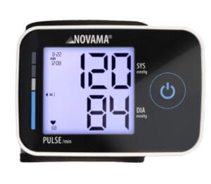 NOVAMA WRISTPRIME BLACK – riešo kraujospūdžio matuoklis, aritmijų nustatymas, ESH protokolas
