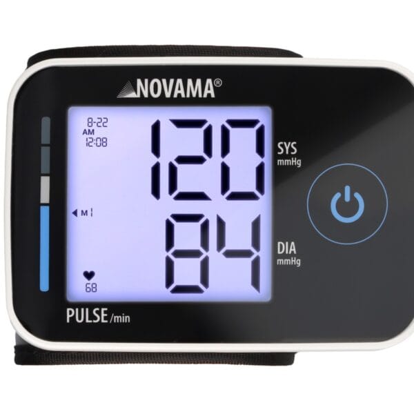 NOVAMA WRISTPRIME BLACK – riešo kraujospūdžio matuoklis, aritmijų nustatymas, ESH protokolas